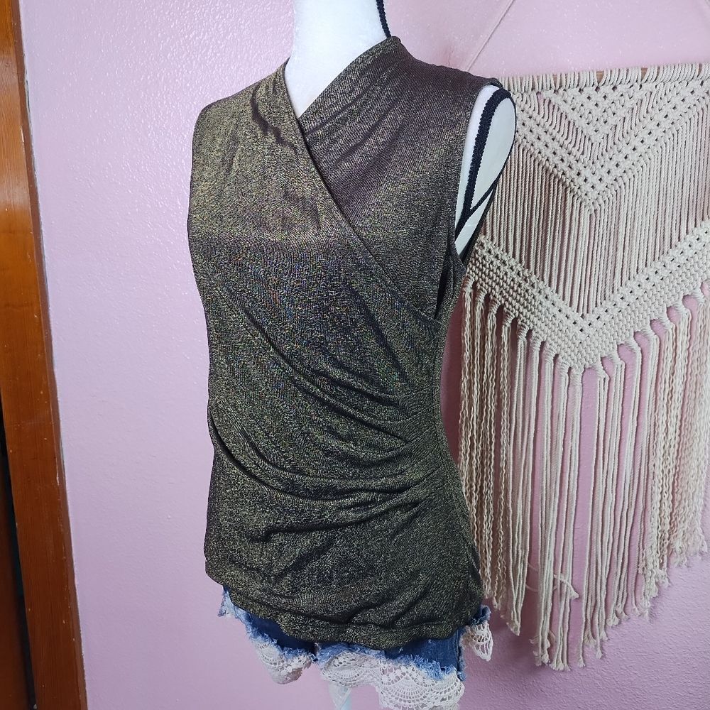 Lauren Ralph Lauren Vintage | Shimmering Brown Sleeveless Top Medium - Picture 1 of 5